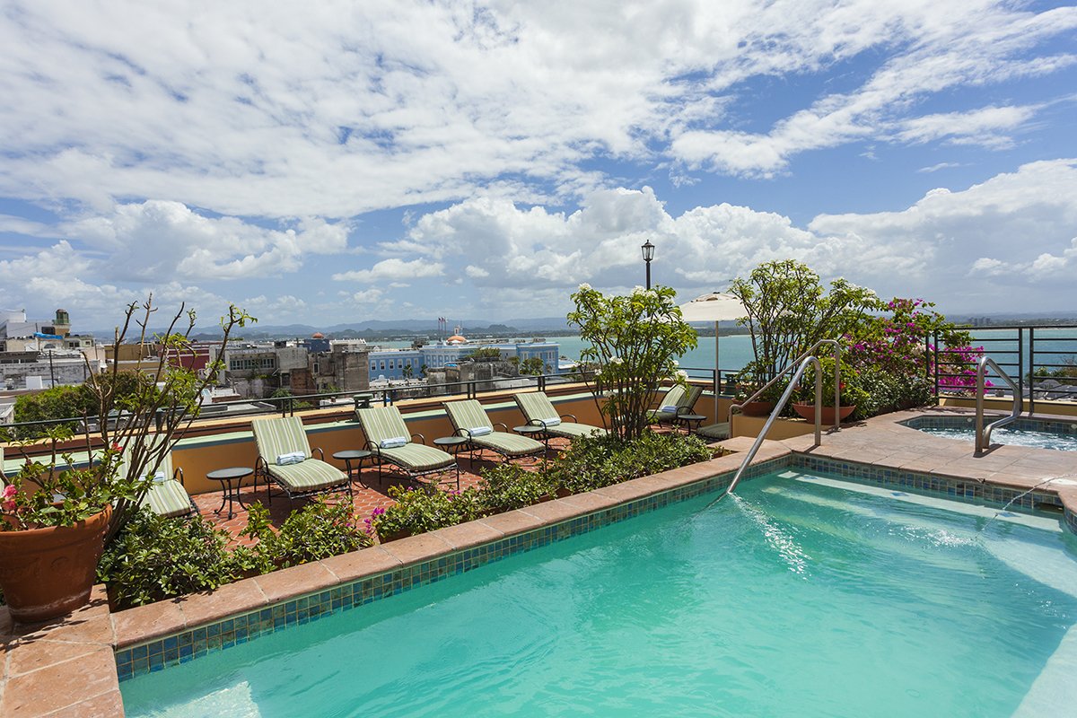 El Convento's rooftop pool offers unbeatable views of the surrounding Old San Juan neighborhood.