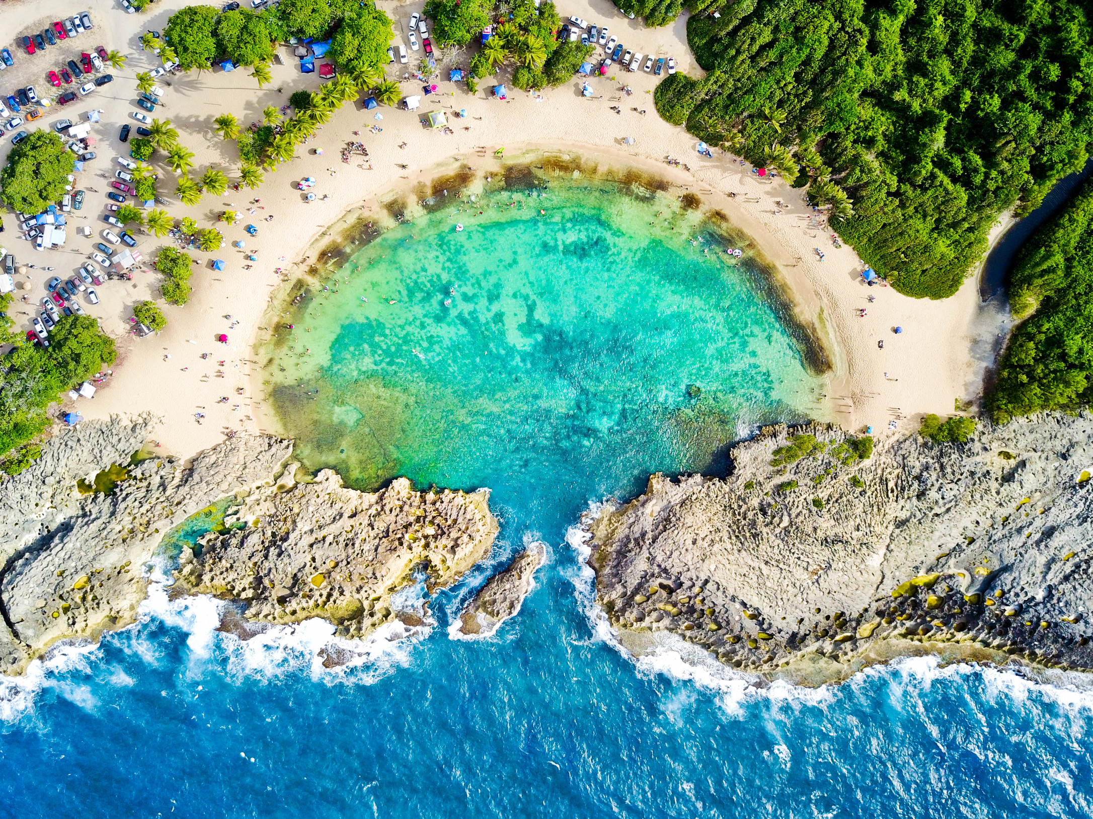 The beach known as Mar Chiquita in Manati is famous for its shape.