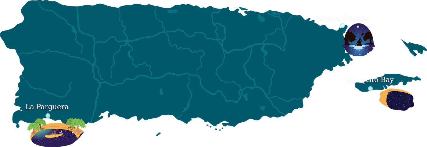 Map of Puerto Rico's Bio Bays