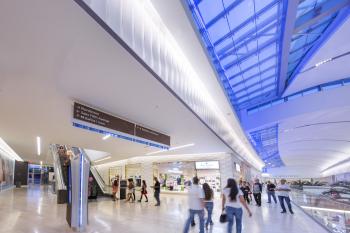 The Mall of San Juan is a sleek, modern building. 