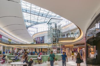 Shoppers enjoy the luxurious offerings at the Mall of San Juan.