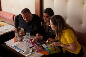 A group makes travel plans in Puerto Rico.