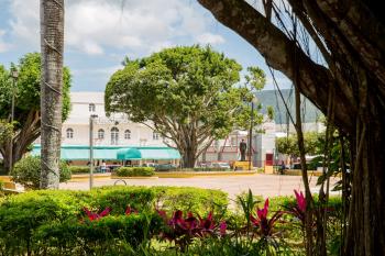 Centro de la ciudad bellamente ajardinado de Gurabo