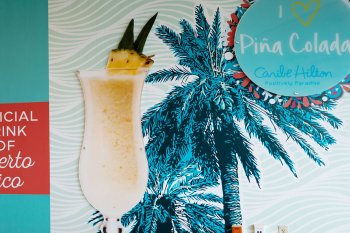 Pina Colada mural at the Caribe Hilton hotel