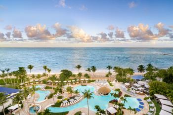 Pool view at Fairmont El San Juan Hotel. 