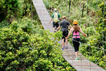 A group in Toro Verde Nature Adventure Park.