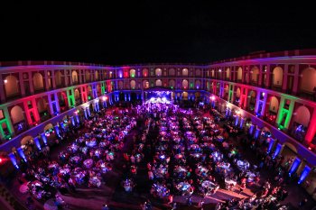 : Private group dinner party in Cuartel de Ballajá.  Event production design and coordination by Group Services Inc.