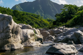 Impressive rock formations at Cañón Blanco in Utuado