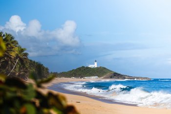 The beautiful Poza del Obispo and Arecibo lighthouse in the background.