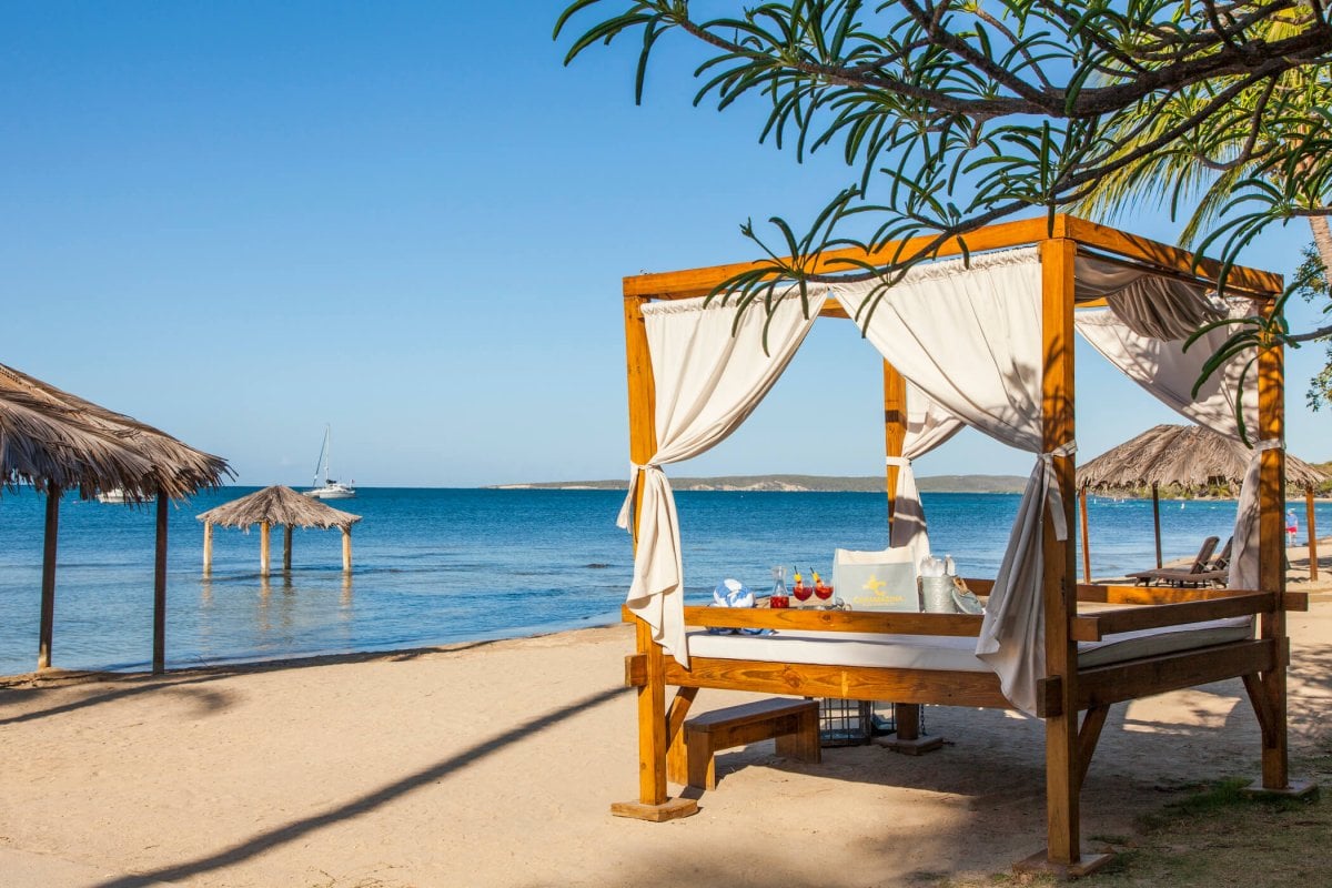 Relaxing beachside bed at the Copamarina Beach Resort. 