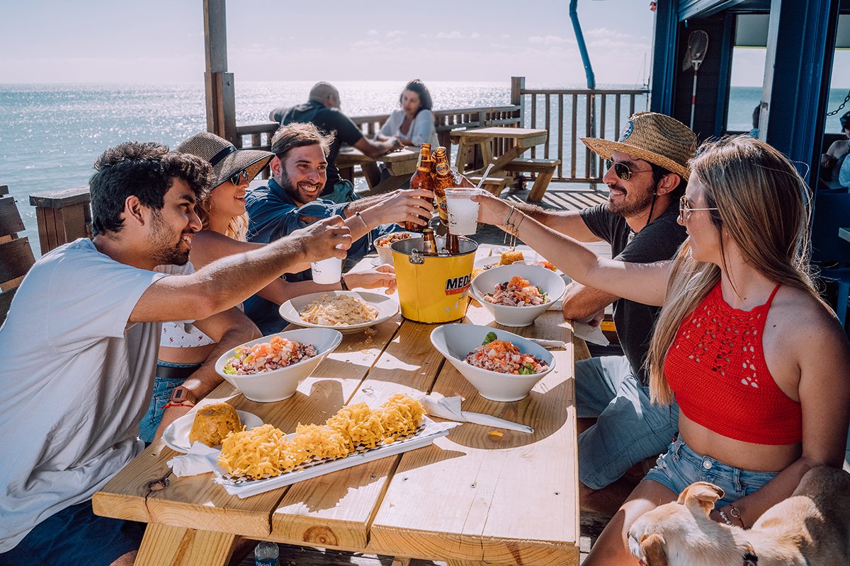 Friends enjoy lunch at Annie's Place in Cabo Rojo