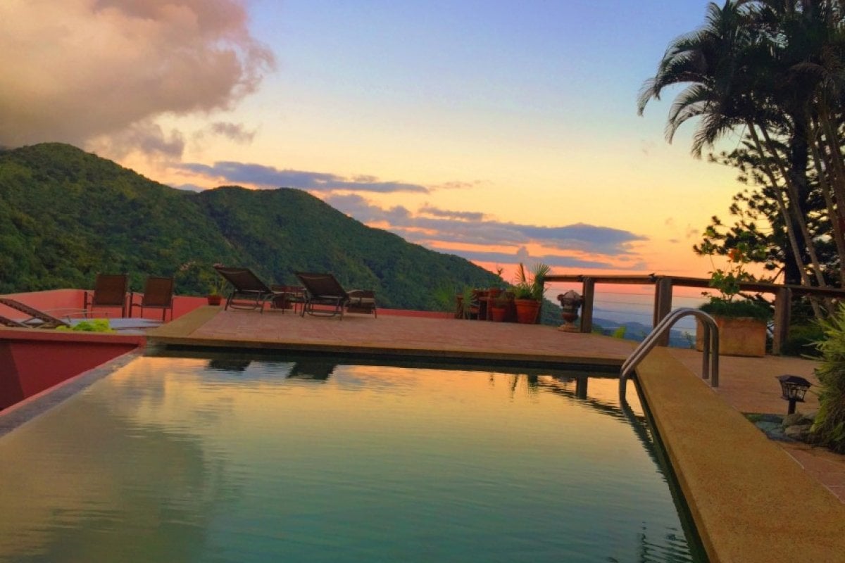 Pool view at Casa Flamboyant bed and Breakfast.