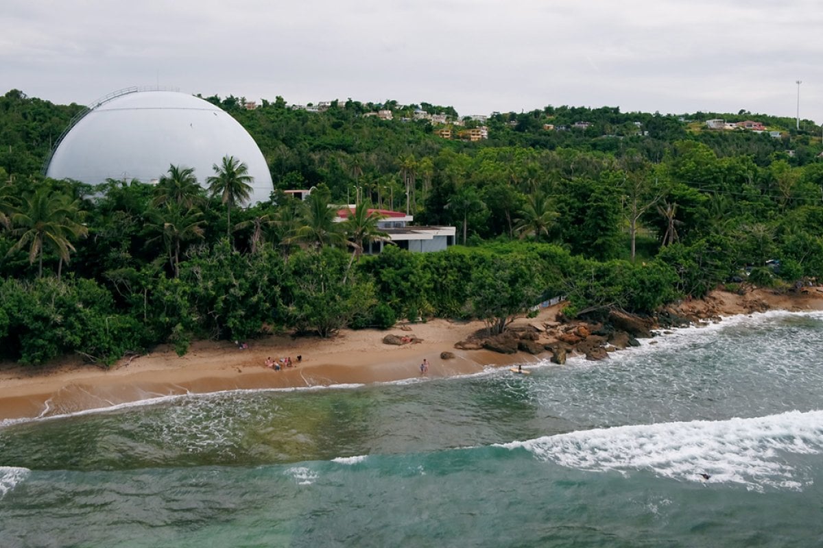 Aerial view of Domes Beach in Rincón.