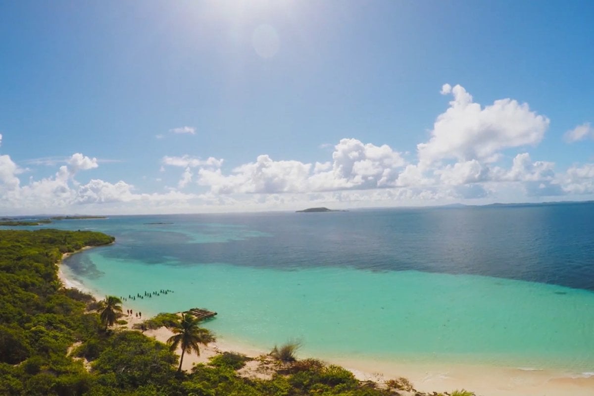 Vista aérea del cayo isla Icacos