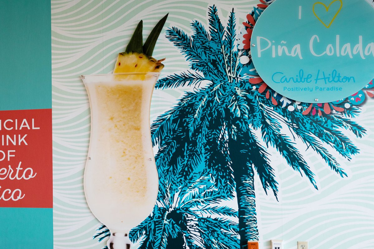 Pina Colada mural at the Caribe Hilton hotel