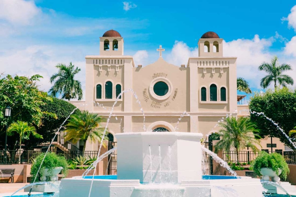 The historic Parroquia de Nuestra Señora del Carmen church in Cidra, Puerto Rico.