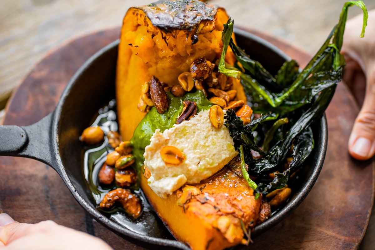 A roasted pumpkin dish by Chef Raul Correa