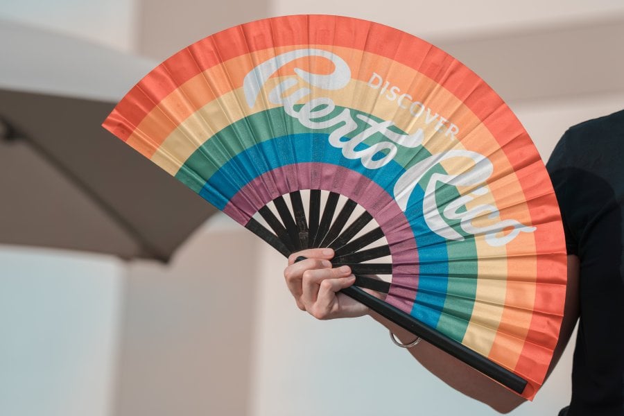 DPR lgbtq+ branded hand held fan