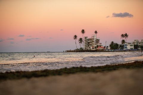 Sunset at Isla Verde Beach in Carolina