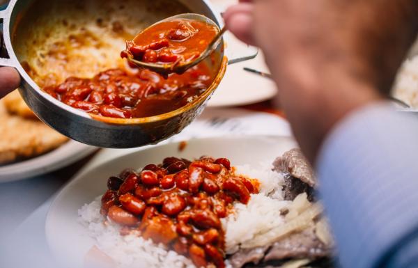 Red beans and rice is a staple dish, but you'll find lots more options as well. 