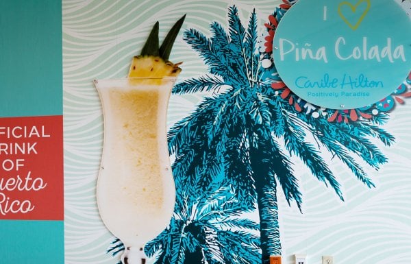 Pina Colada mural at the Caribe Hilton hotel