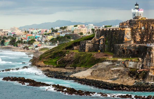 Aerial view of El Morro and La Perla.