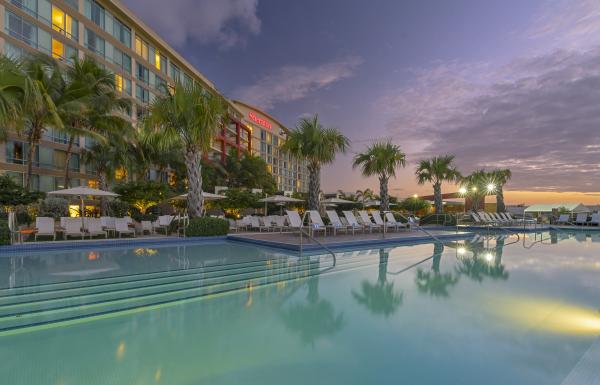 Pool area at the Sheraton Hotel