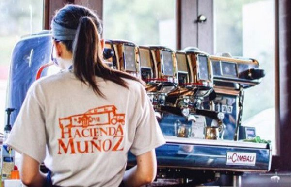 Coffee break at Hacienda Muñoz in San Lorenzo.