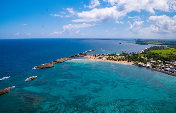 Aerial view of a beach in Vega Baja.