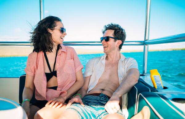 couple on a boat tour