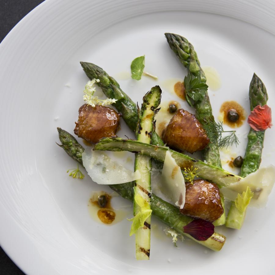 A beautifully designed plate of food at Condado Vanderbilt's 1919 Restaurant