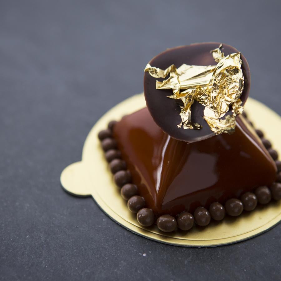 Gold-leaf chocolate dessert at 1919 Restaurant at the Condado Vanderbilt Hotel.