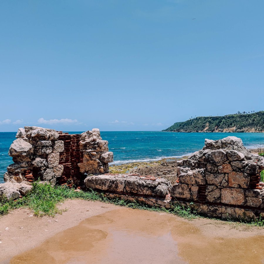 Looking out over the ocean from the Punta Borinquen Lighthouse ruins. 