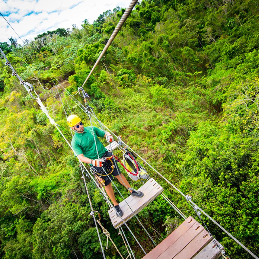 Puente caminando en Toro Verde en Orocovis