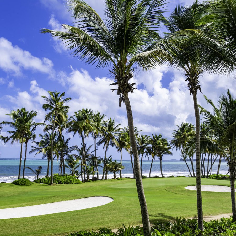 Beach view at the beautiful Wyndham Grand Rio Mar Beach Resort.