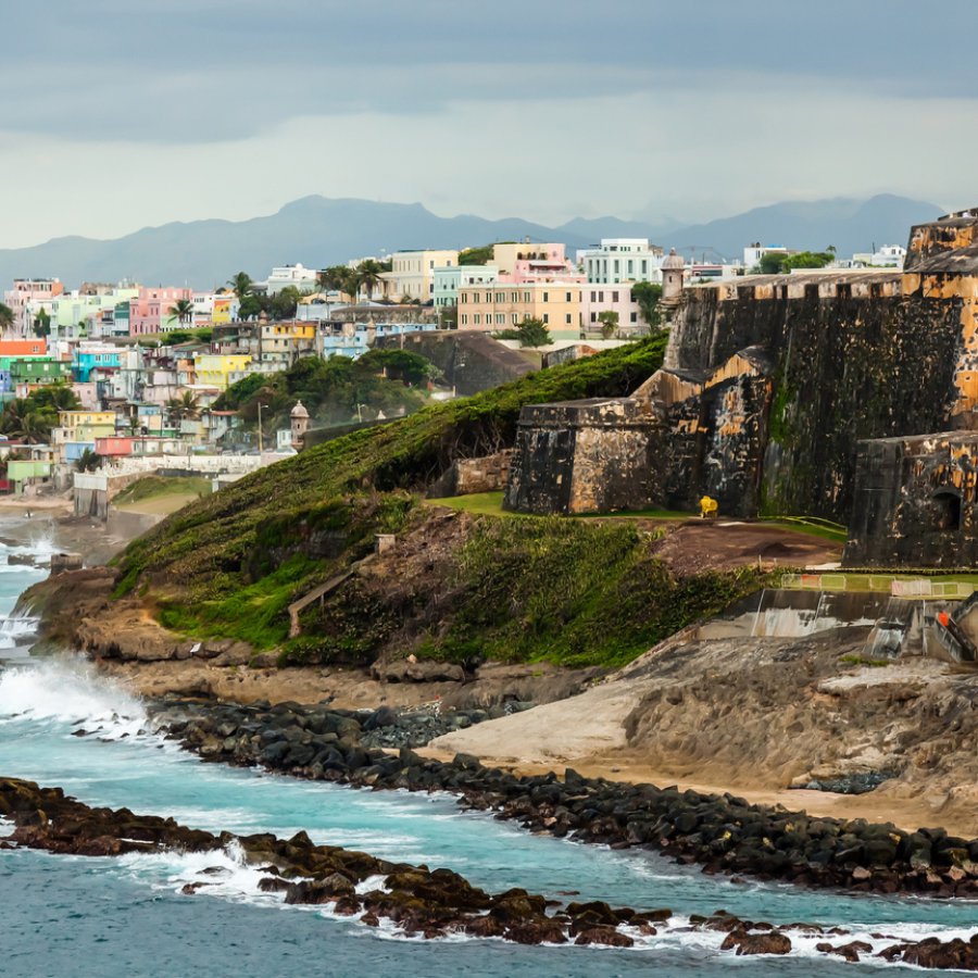 Aerial view of El Morro and La Perla.