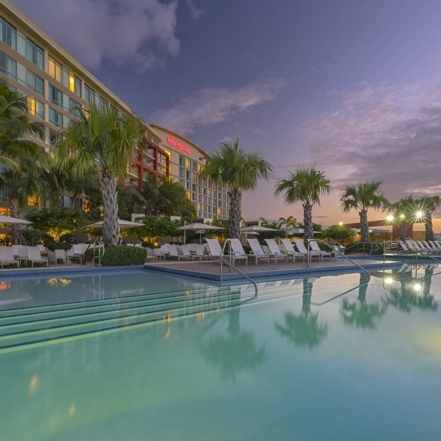 Pool area at the Sheraton Hotel