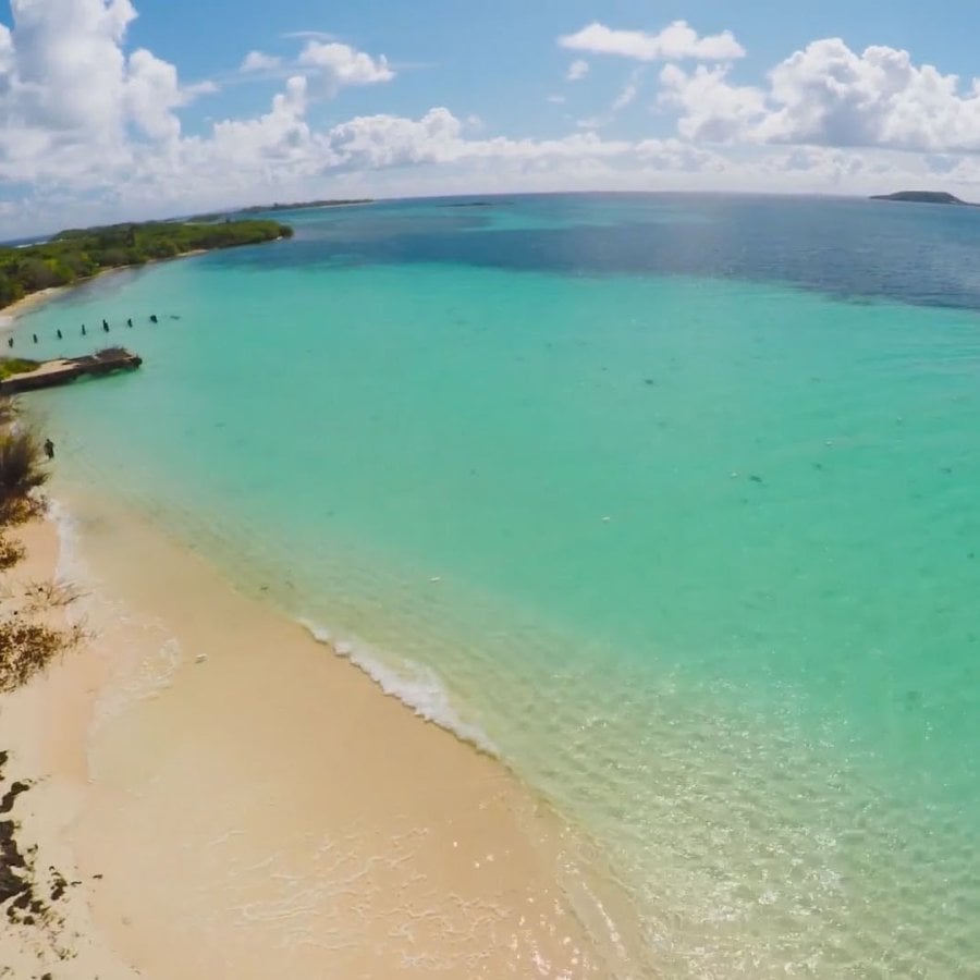 Vivid turquoise water at Cayo Icacos off the east coast of Puerto Rico.