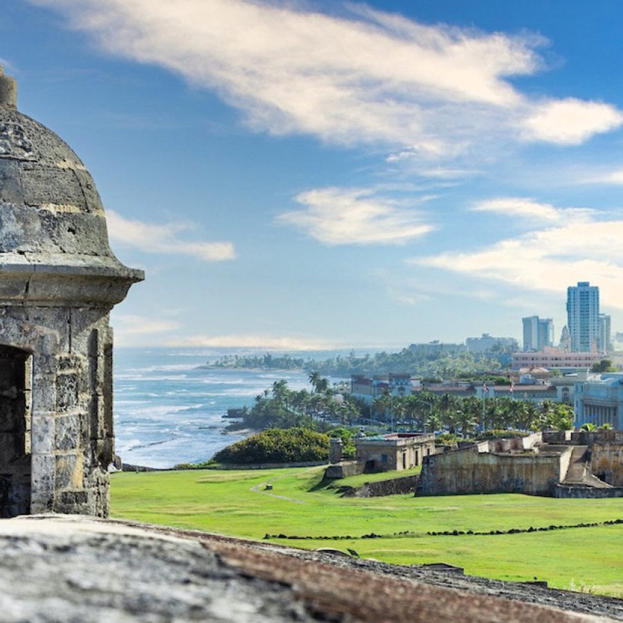 A view of Old San Juan from the top of Castillo San Felipe del Morro.