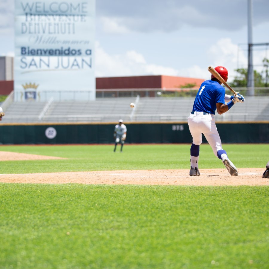 Players in baseball game