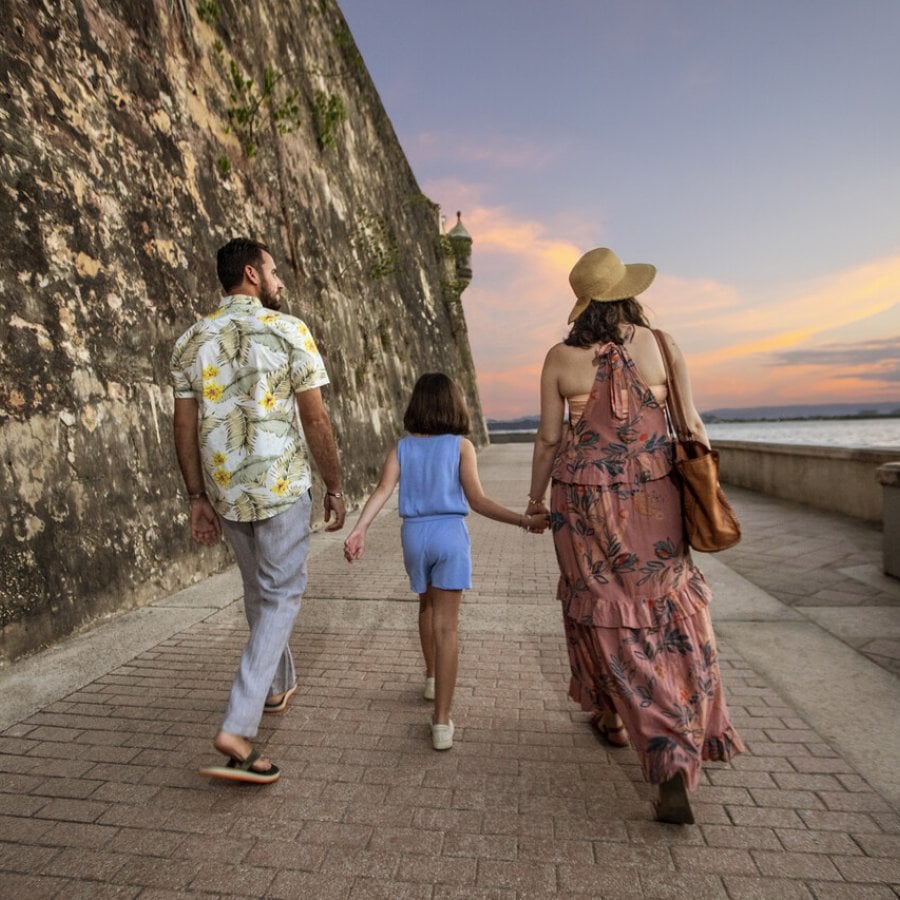 A family Walks in Old San Juan