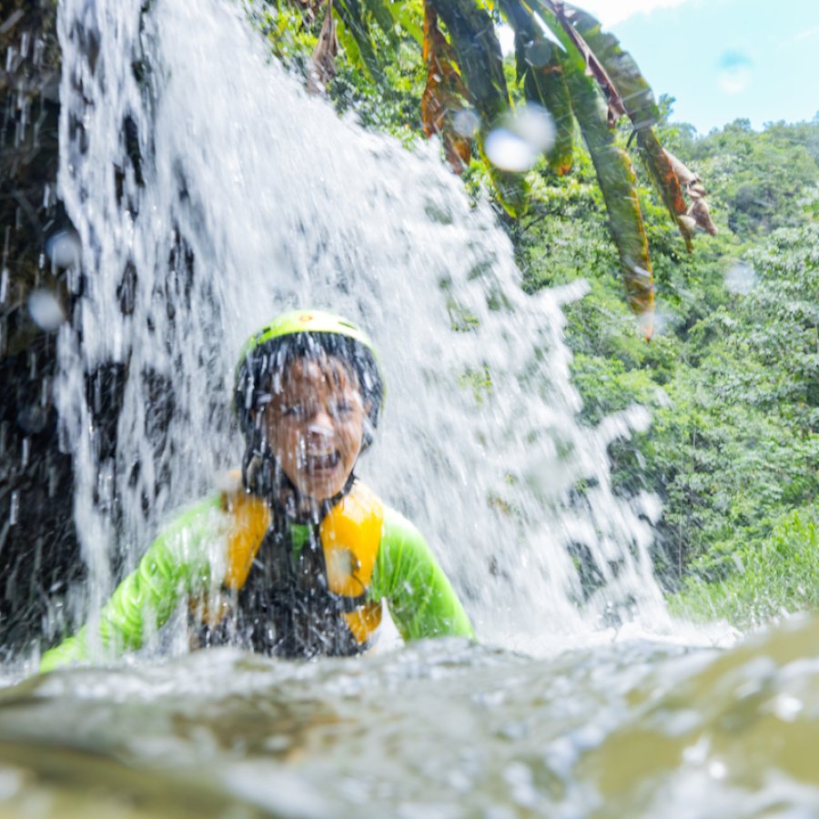 Enjoying waterfall 