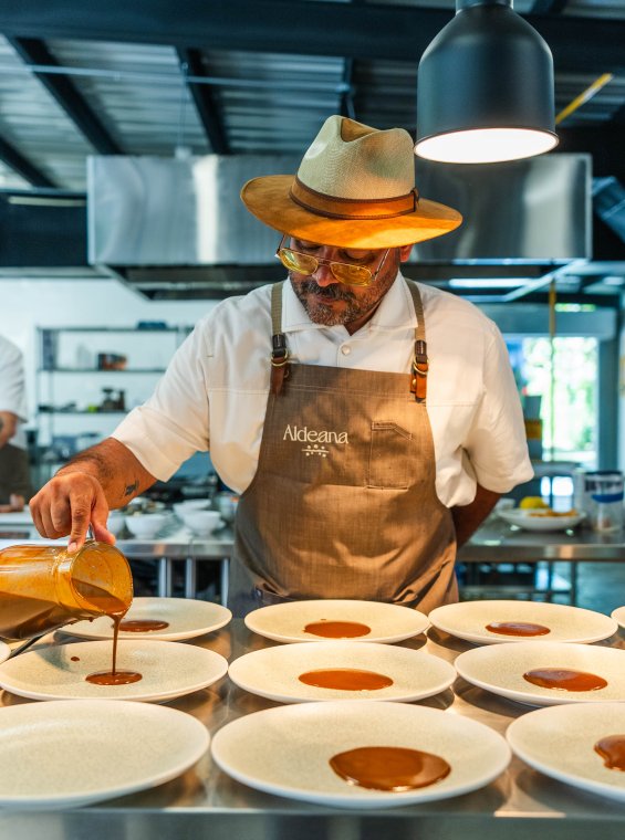 Portrait of Chef Xavier Pacheco.